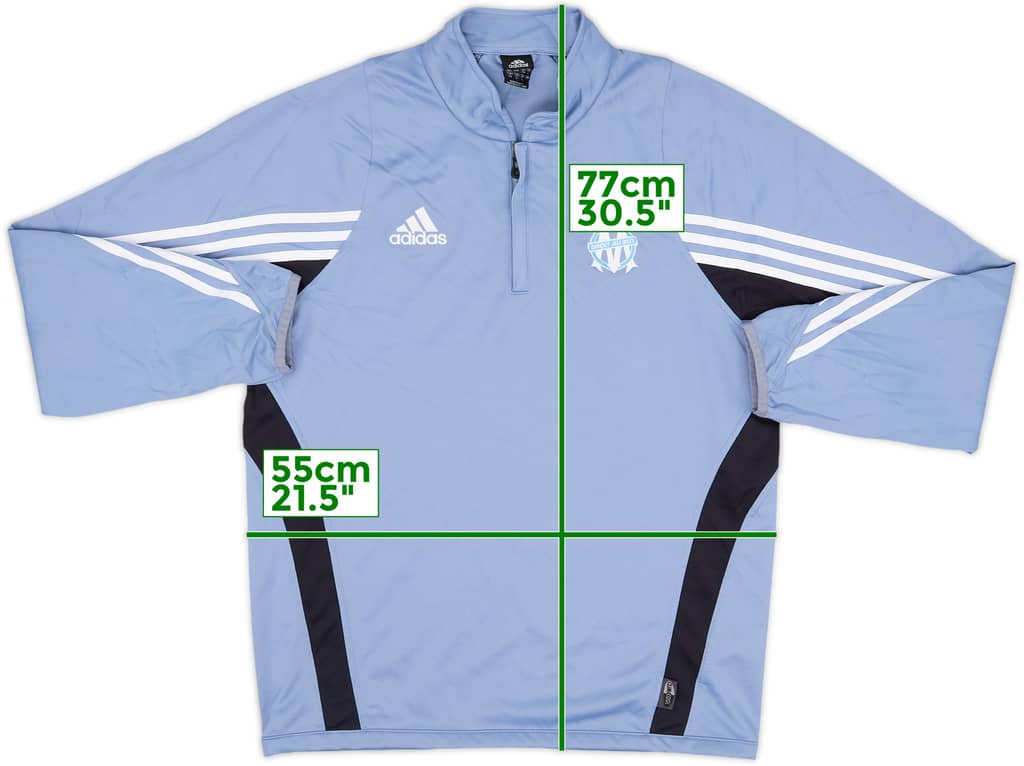 2003-04 Olympique Marseille adidas 1/4 Zip Training Top - 8/10 - (M)