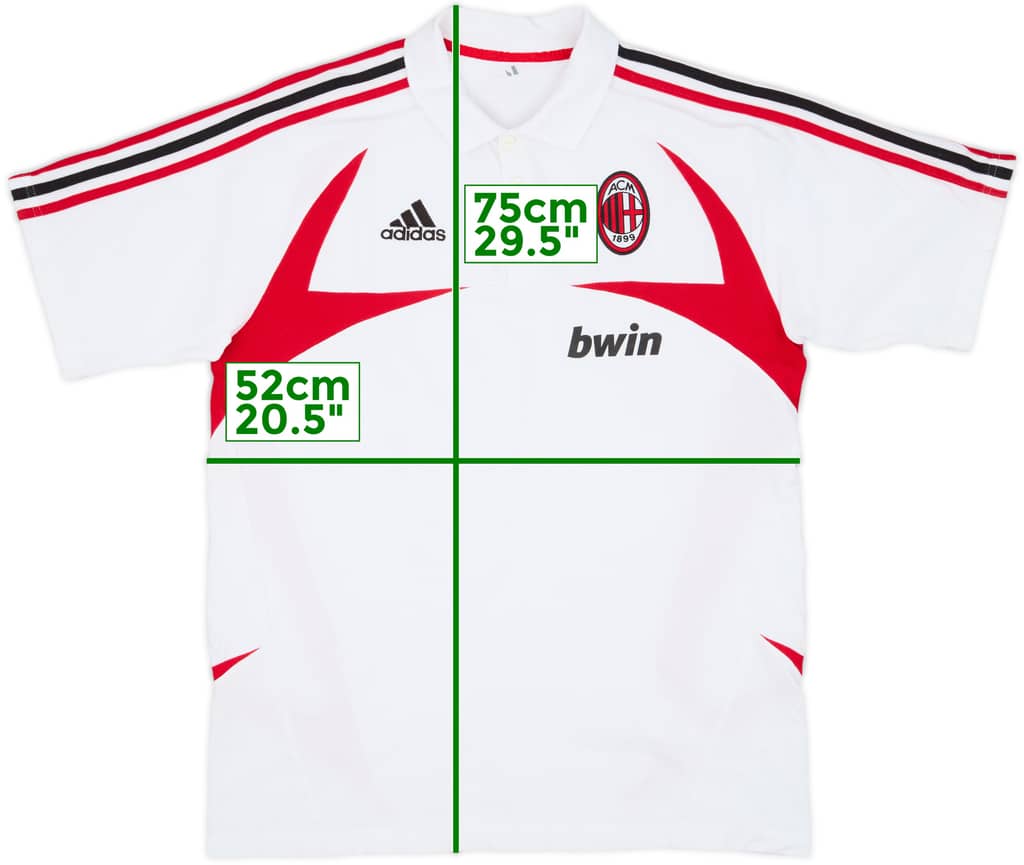 2007-08 AC Milan adidas Polo Shirt - 9/10 - (L)
