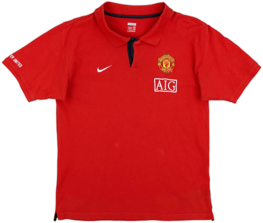 2008-09 Manchester United Nike Polo Shirt - 7/10 - (L)