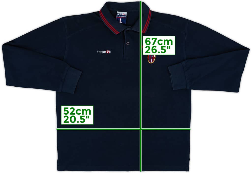 2005-06 Bologna Macron Polo L/S Shirt - 8/10 - (L)