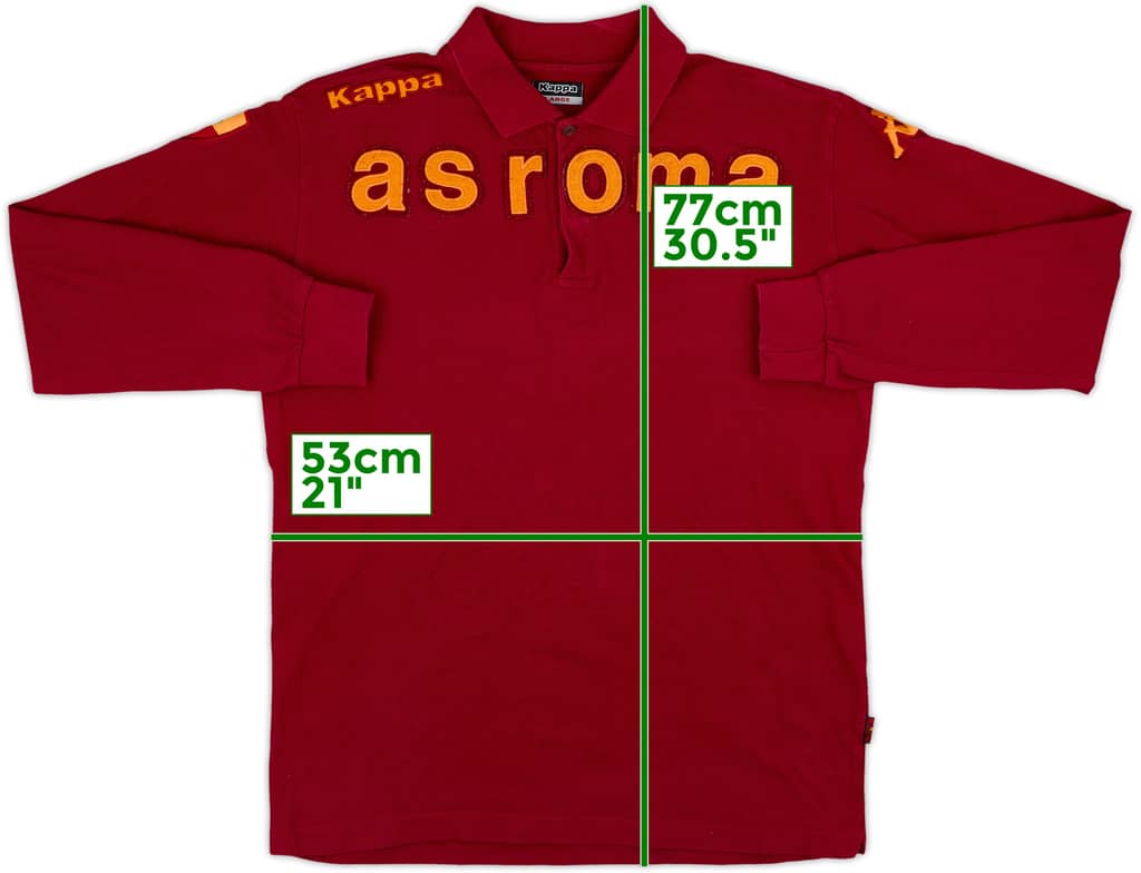 2007-08 Roma Kappa Polo L/S Shirt - 8/10 - (L)