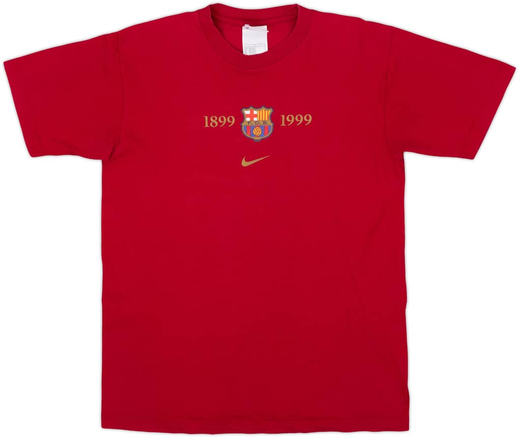 1999-2000 Barcelona Nike Cotton Tee - 8/10 - (XL.Boys)