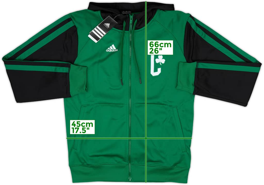 2013-14 Boston Celtics adidas Full Zip Hooded Sweat Top (S)