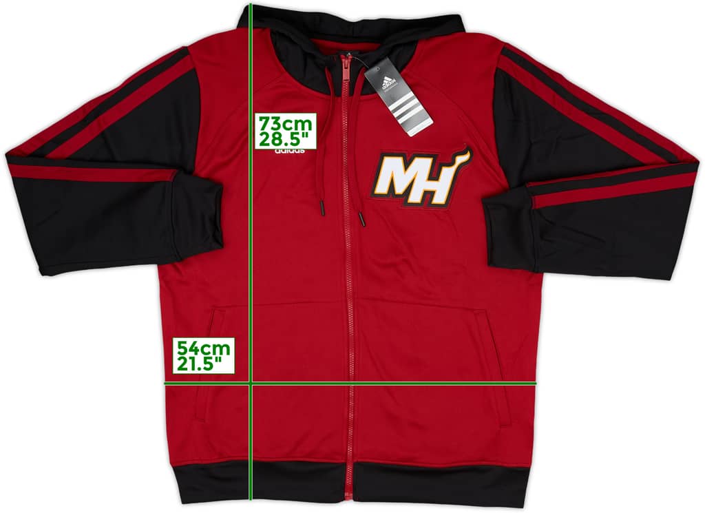 2013-14 Miami Heat adidas Full-Zip Hooded Sweat Top (L)