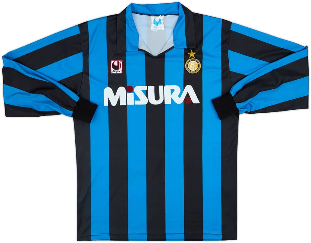 1990-91 Inter Milan Home L/S Shirt - 9/10 - (L)