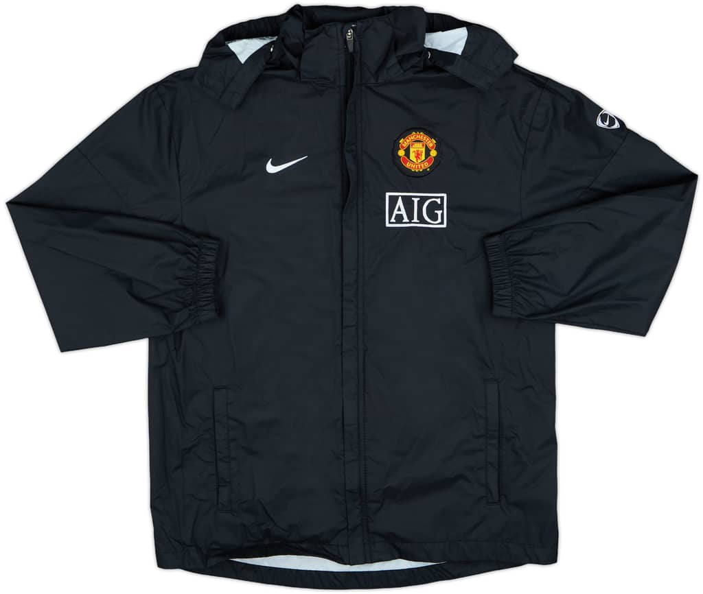 2008-09 Manchester United Nike Hooded Rain Jacket - 8/10 - (XL.Boys)
