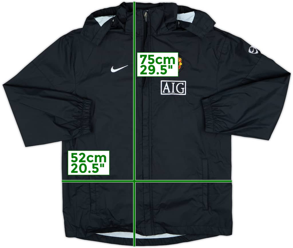 2008-09 Manchester United Nike Hooded Rain Jacket - 8/10 - (XL.Boys)