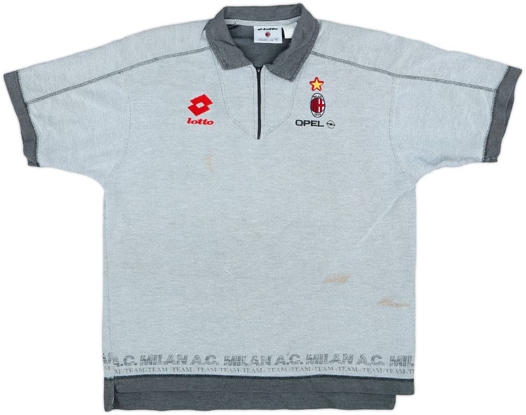 1995-96 AC Milan Lotto Zip Polo Shirt - 5/10 - (XL)