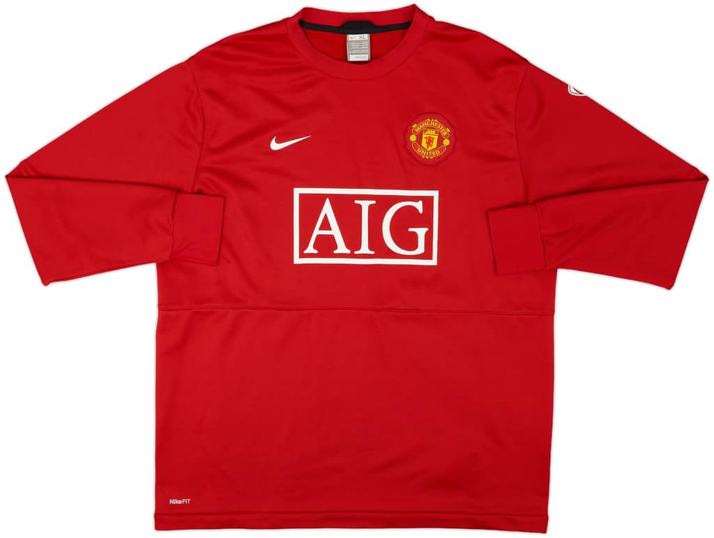 2009-10 Manchester United Nike Sweat Top - 9/10 - (XL)