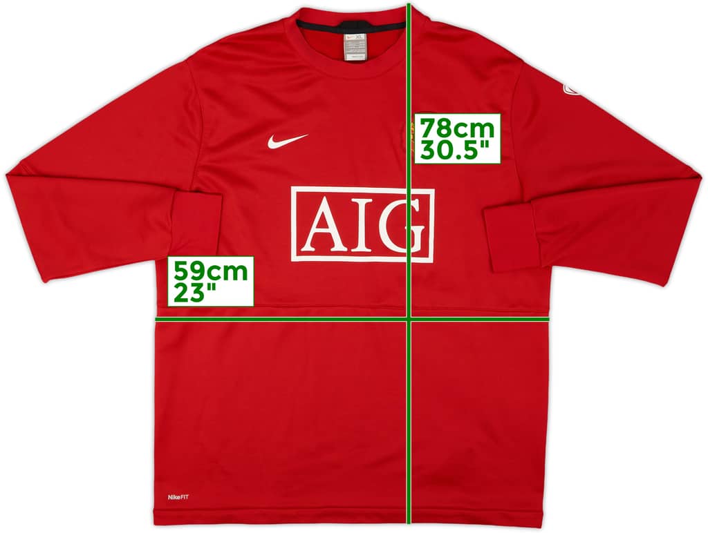 2009-10 Manchester United Nike Sweat Top - 9/10 - (XL)