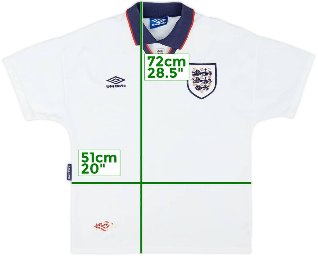 1993-95 England Home Shirt - 5/10 - (M)
