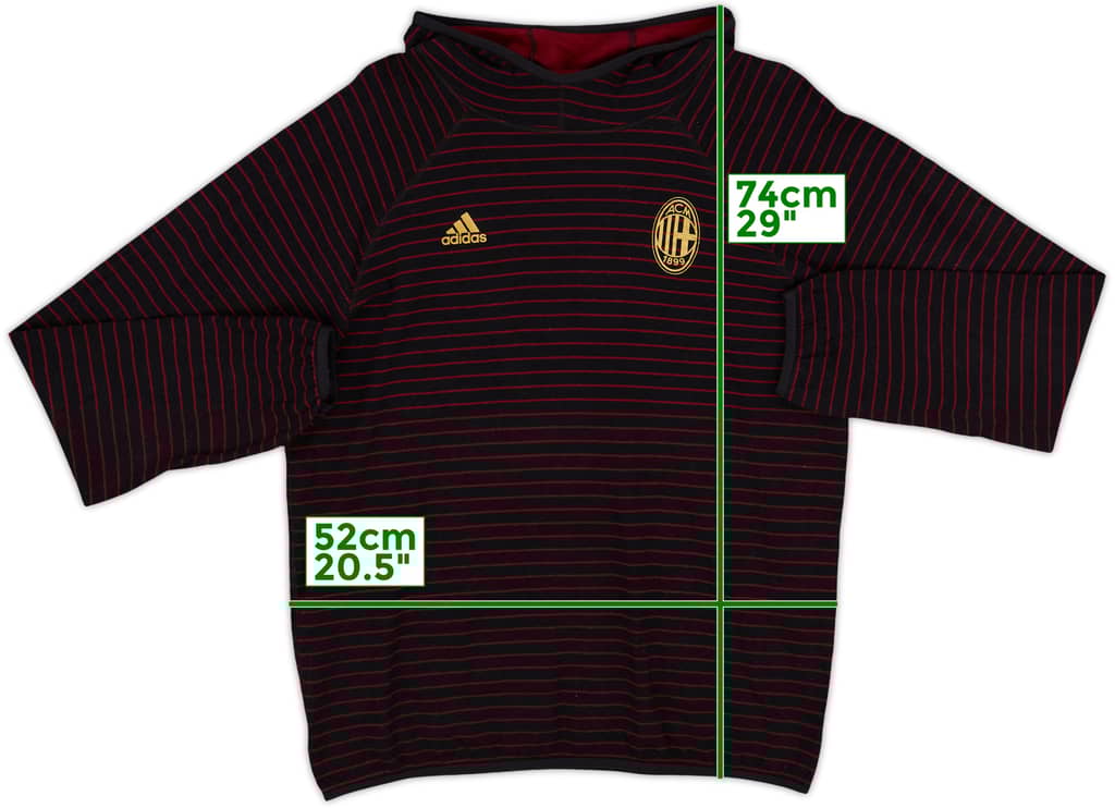 2011-12 AC Milan adidas Hooded Sweat Top - 8/10 - (L)