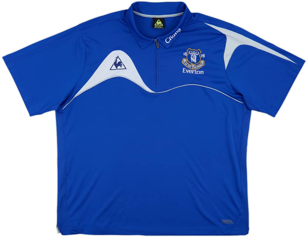 2009-10 Everton Le Coq Sportif 1/4 Zip Polo Shirt - 8/10 - (XXL)