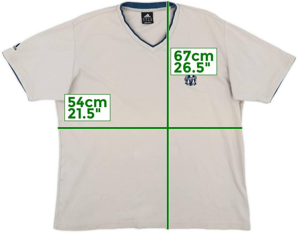 2002-03 Olympique Marseille adidas Cotton Tee - 7/10 - (L)