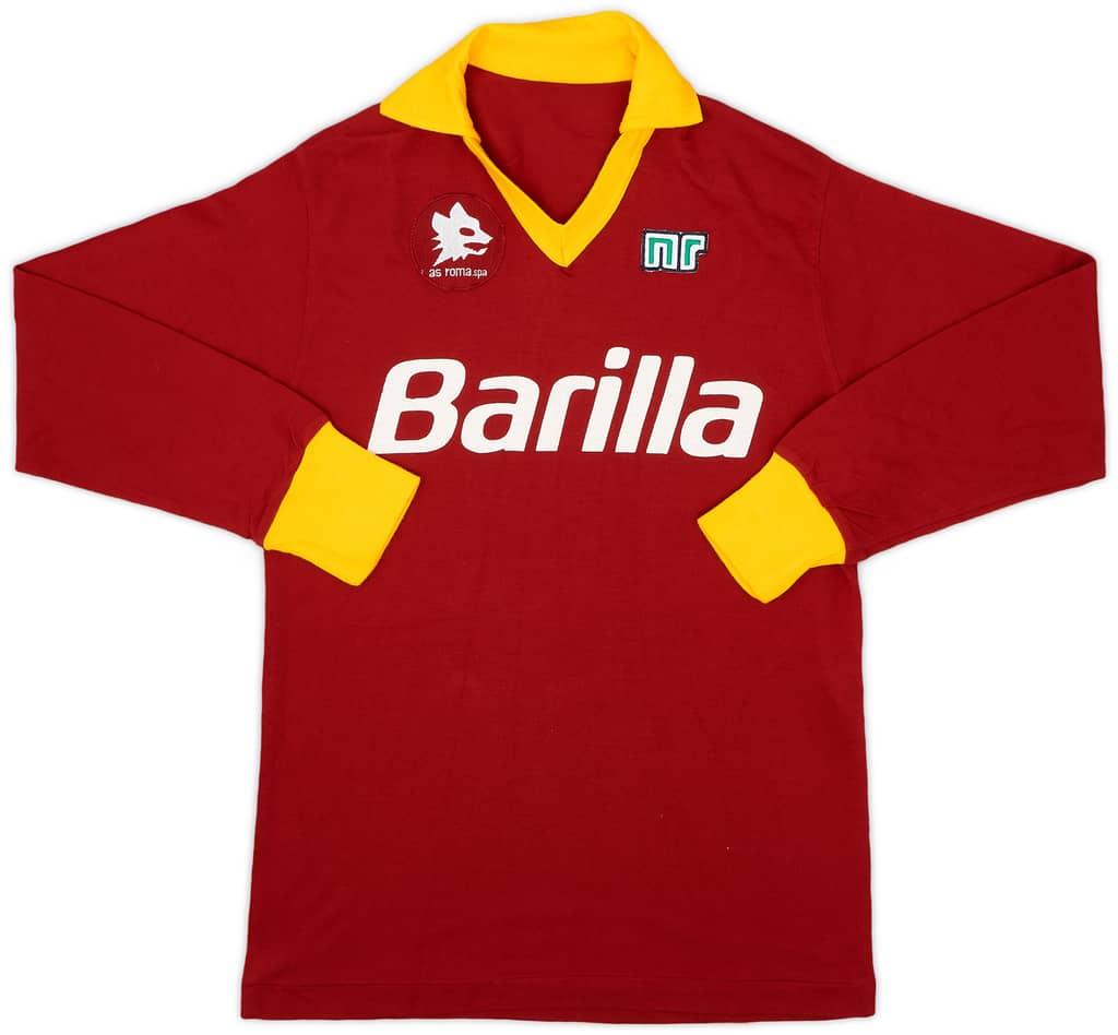 1988-89 Roma Home L/S Shirt - 9/10 - (L)
