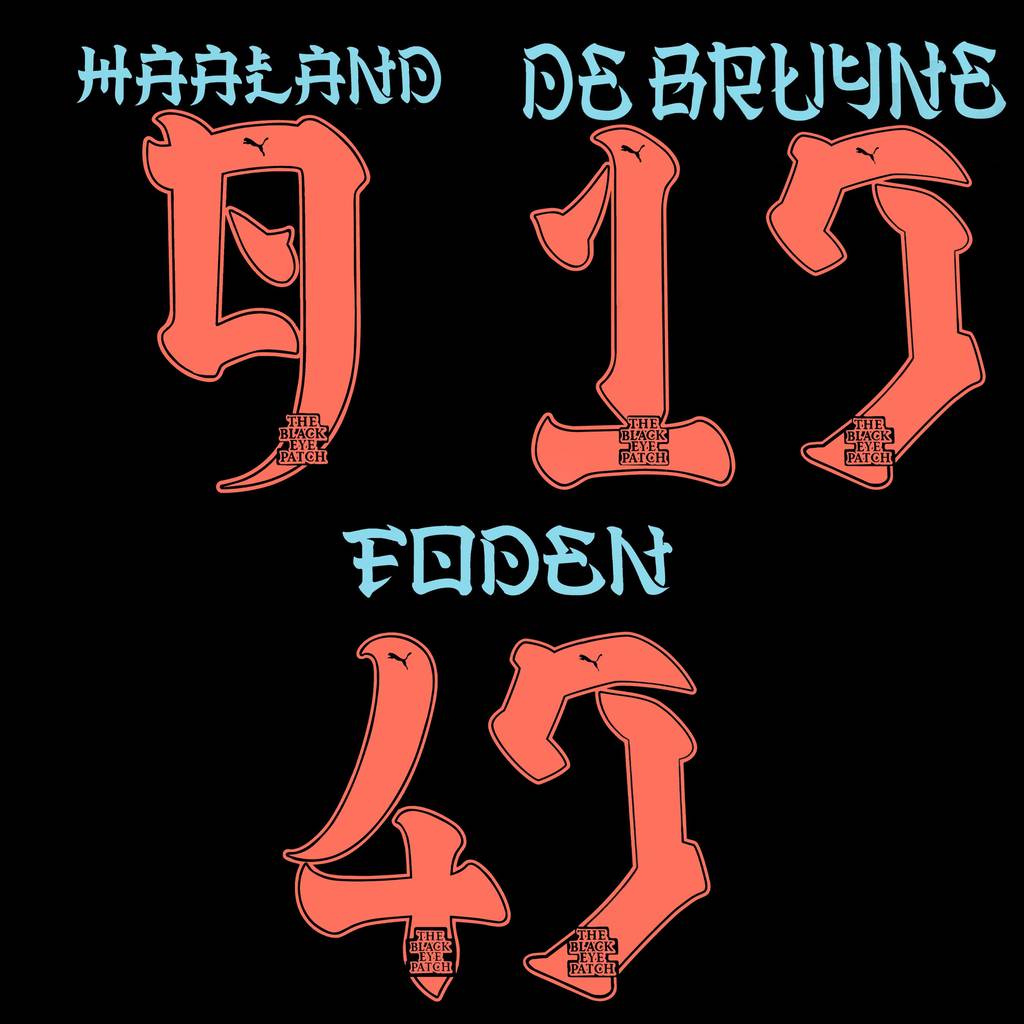 2023-24 Manchester City Third Pre-Season Japan Name Set