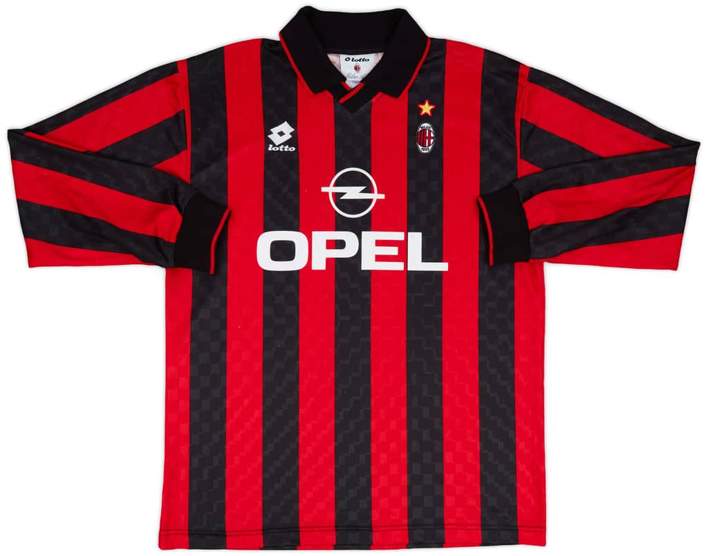 1995-96 AC Milan Match Worn Home L/S Shirt Panucci #2