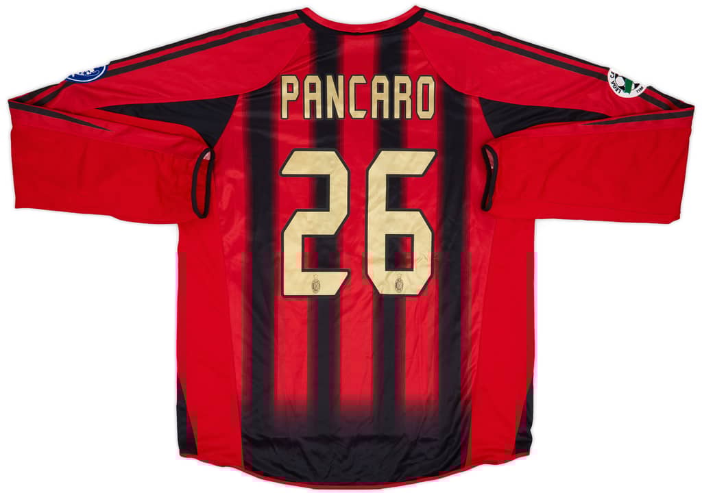 2004-05 AC Milan Match Worn Coppa Italia Home L/S Shirt Pancaro #26