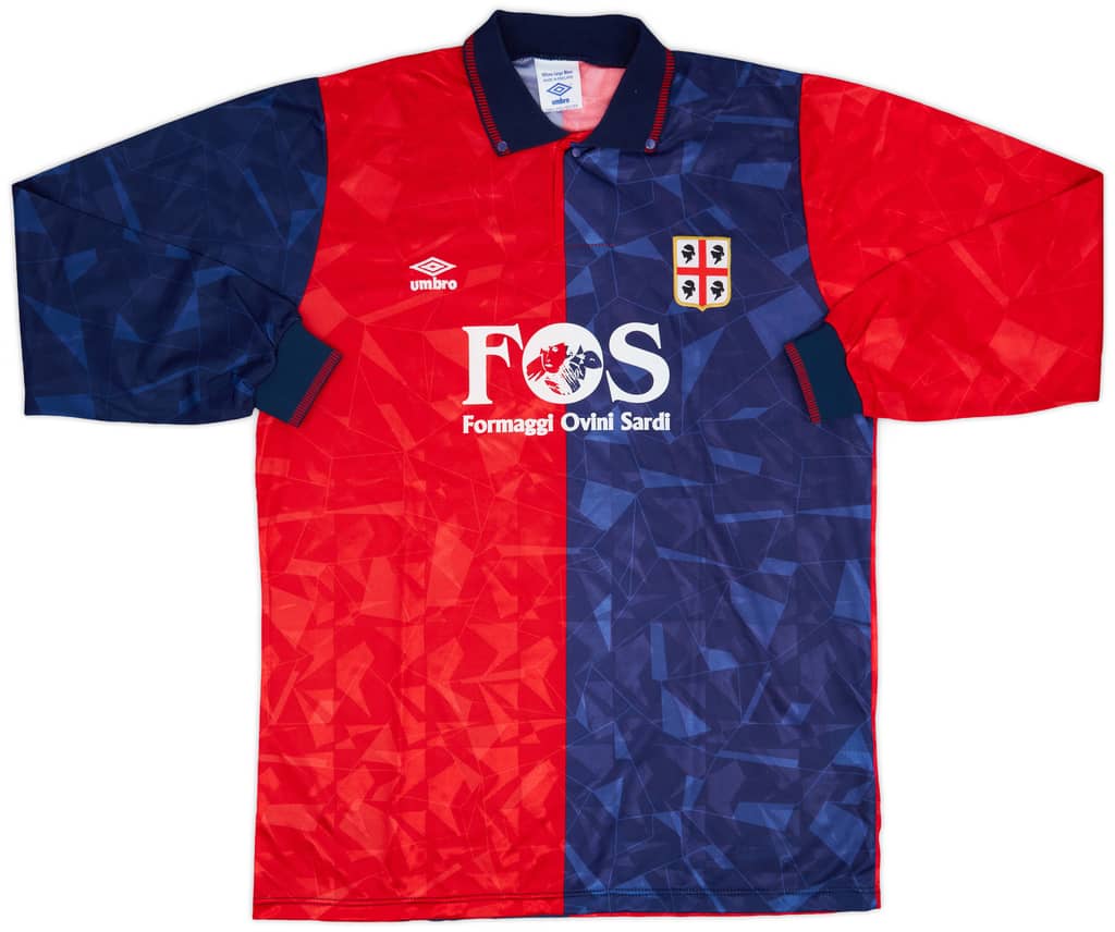1991-92 Cagliari Match Issue Home L/S Shirt #15 (Greco)