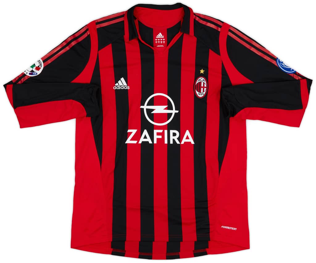 2005-06 AC Milan Match Issue Home L/S Shirt Simic #17