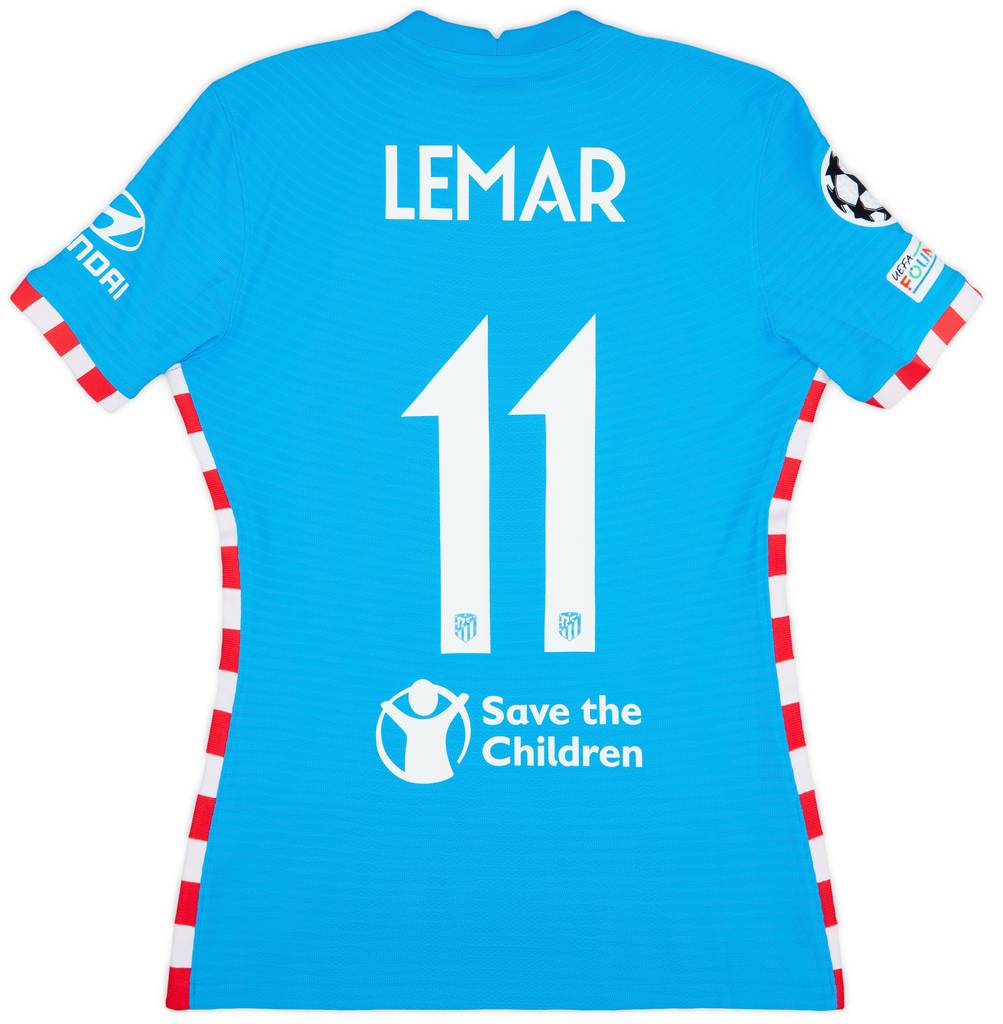 2021-22 Atletico Madrid Match Issue Champions League Third Shirt Lemar #11