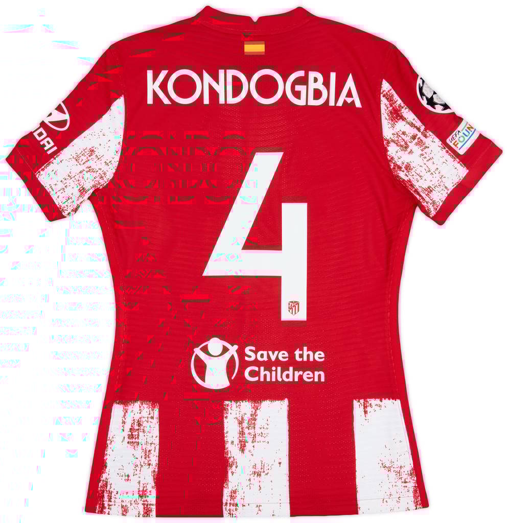 2021-22 Atletico Madrid Match Issue Champions League Home Shirt Kondogbia #4