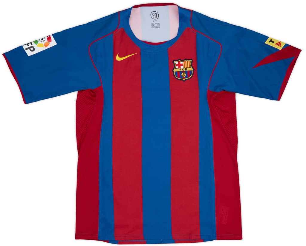 2004-05 Barcelona Match Worn Home Shirt Oleguer #23