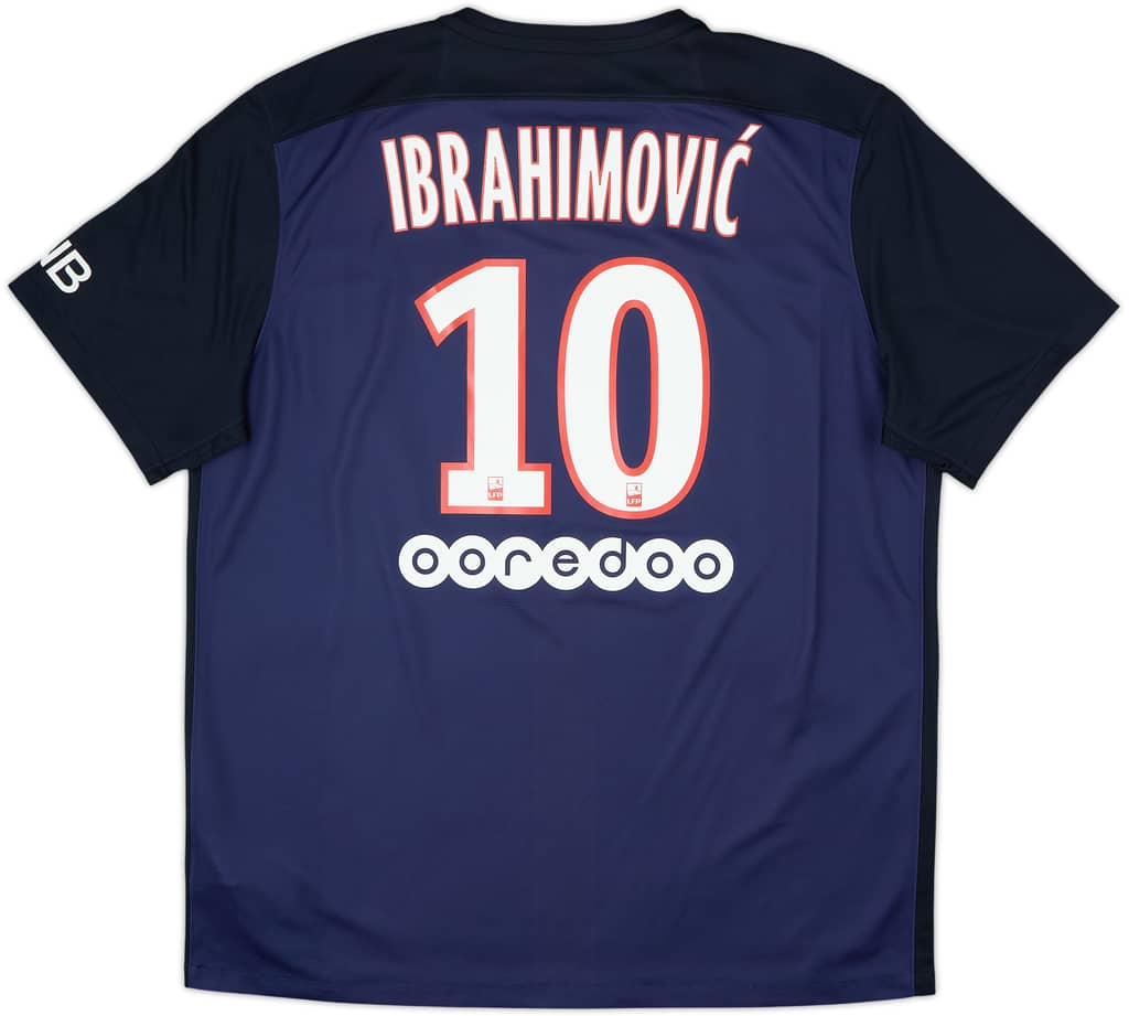 2015-16 Paris Saint-Germain Home Shirt Ibrahimovic #10 - 6/10 - (S)
