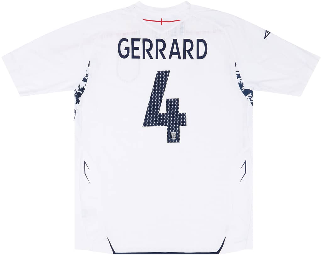 2007-09 England Home Shirt Gerrard #4 - 8/10 - (XXL)