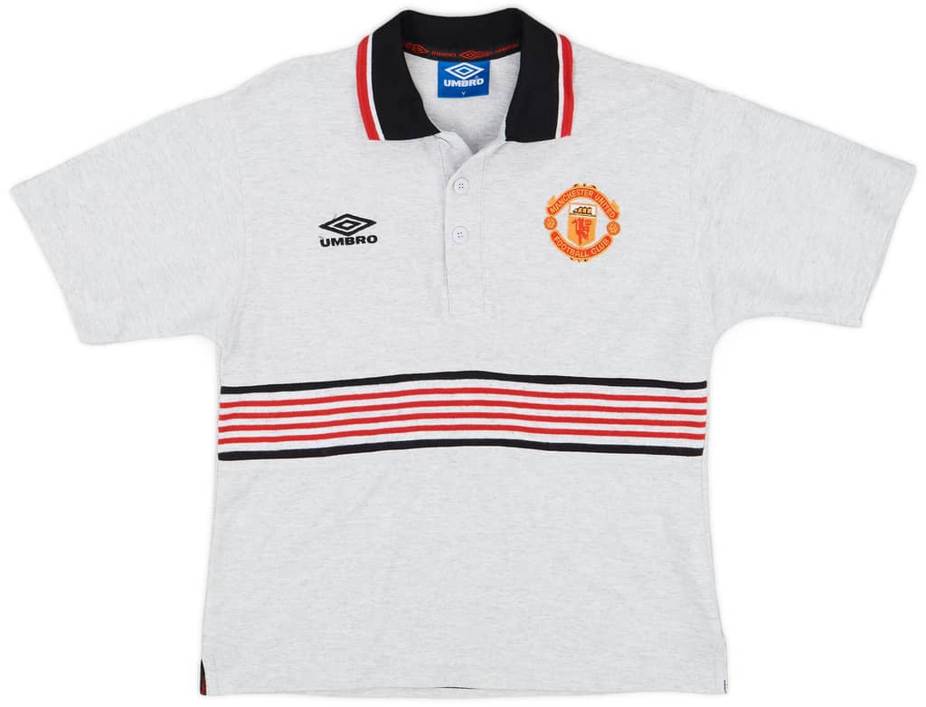 1994-96 Manchester United Umbro Polo Shirt - 9/10 - (XL.Boys)