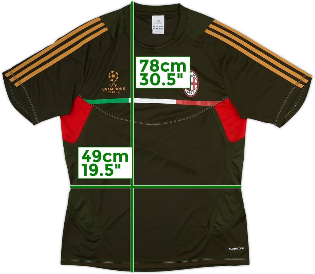 2011-12 AC Milan adidas CL Training Shirt - 9/10 - (L)