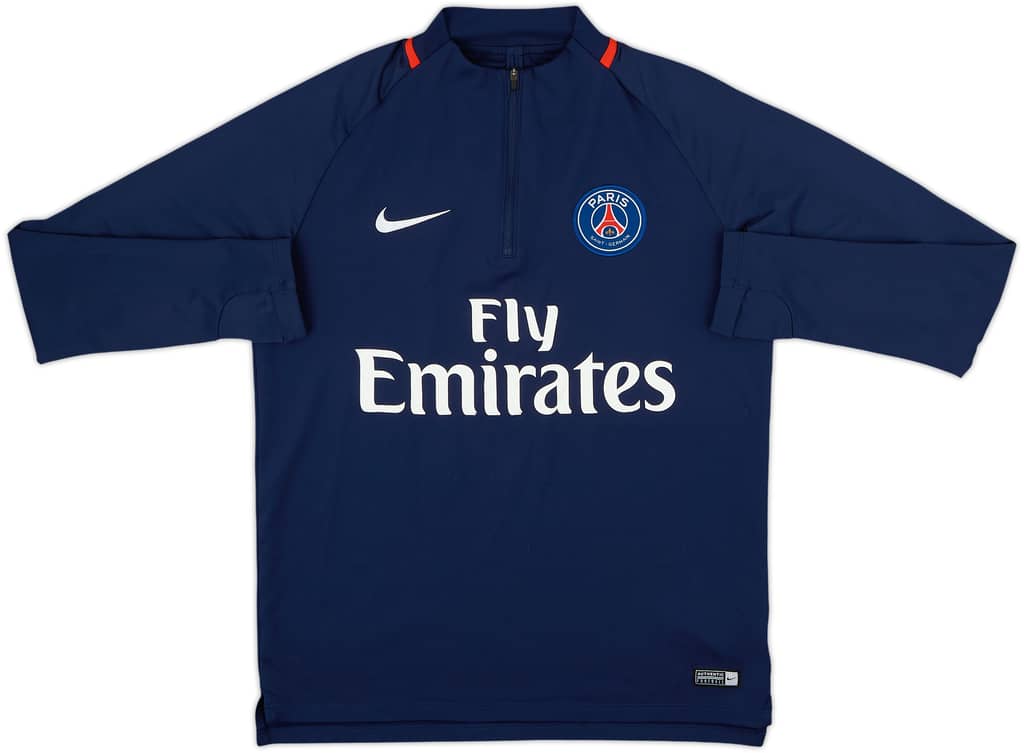 2017-18 Paris Saint-Germain Nike 1/4 Zip Drill Top - 8/10 - (M)
