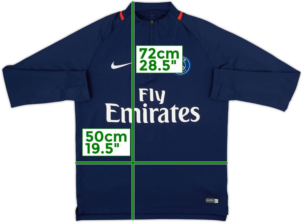 2017-18 Paris Saint-Germain Nike 1/4 Zip Drill Top - 8/10 - (M)