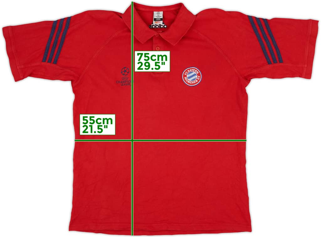 2002-03 Bayern Munich adidas CL Polo Shirt - 9/10 - (XL)
