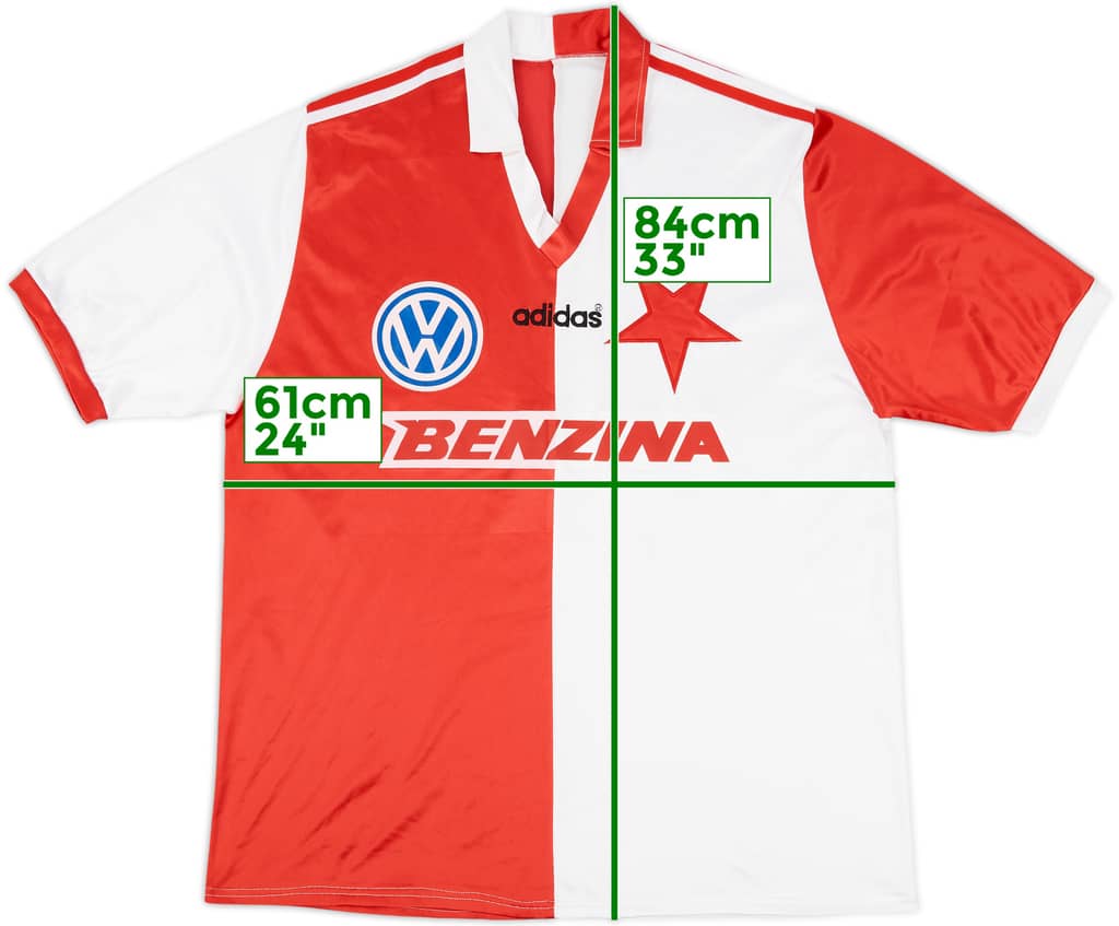1995-96 Slavia Prague Home Shirt - 7/10 - (XXL)