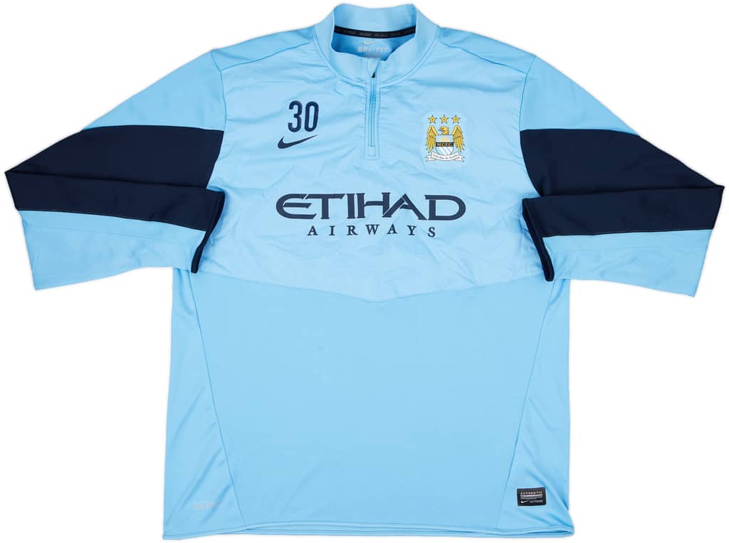 2013-14 Manchester City Nike Player Issue 1/4 Zip Drill Top #30 - 9/10 - (XXL)