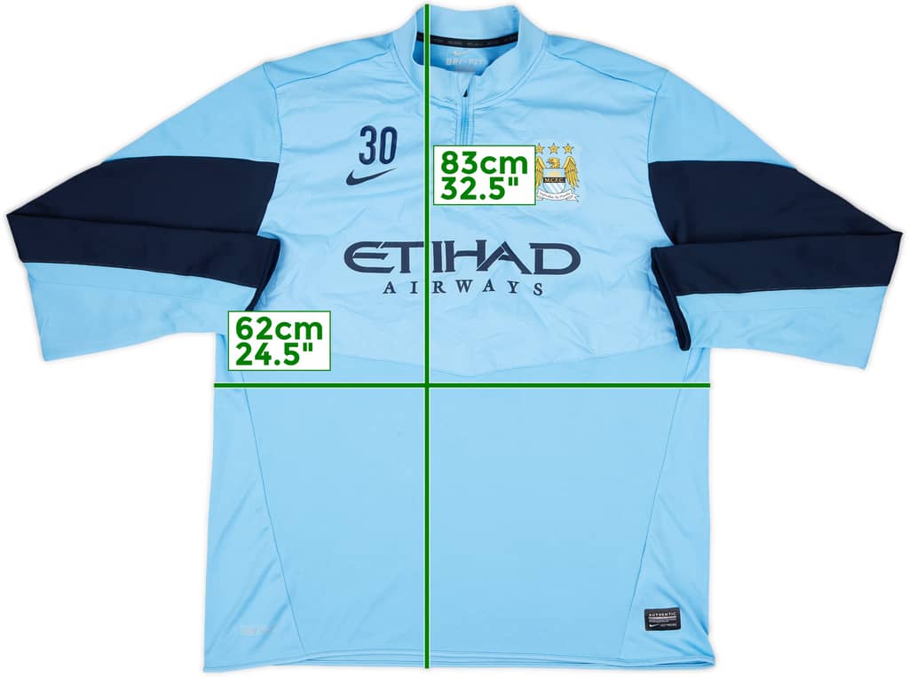 2013-14 Manchester City Nike Player Issue 1/4 Zip Drill Top #30 - 9/10 - (XXL)