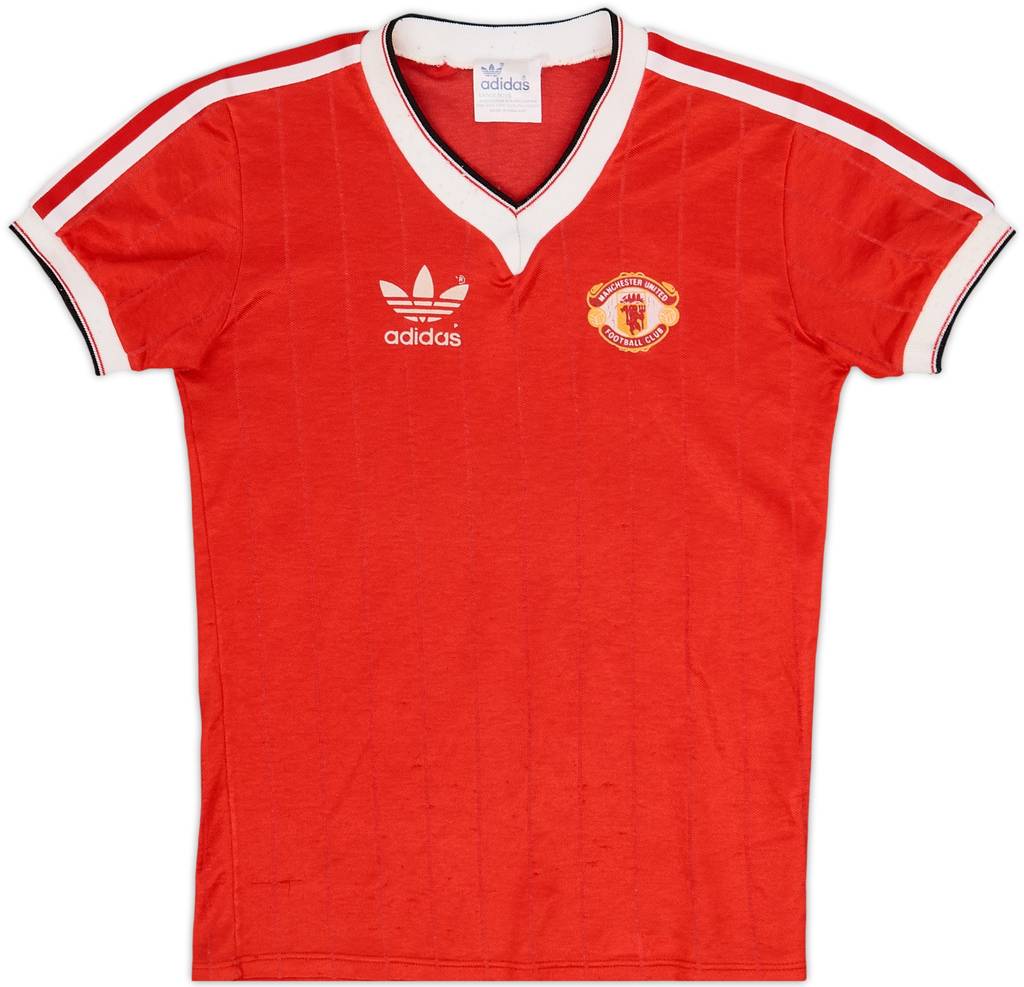 1982-84 Manchester United Home Shirt - 8/10 - (L.Boys)
