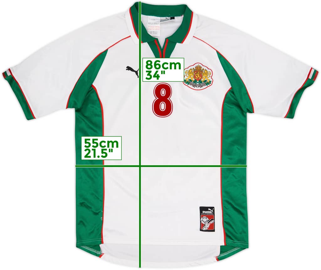1998-00 Bulgaria Home Shirt Stoichkov #8 - 8/10 - (XL)