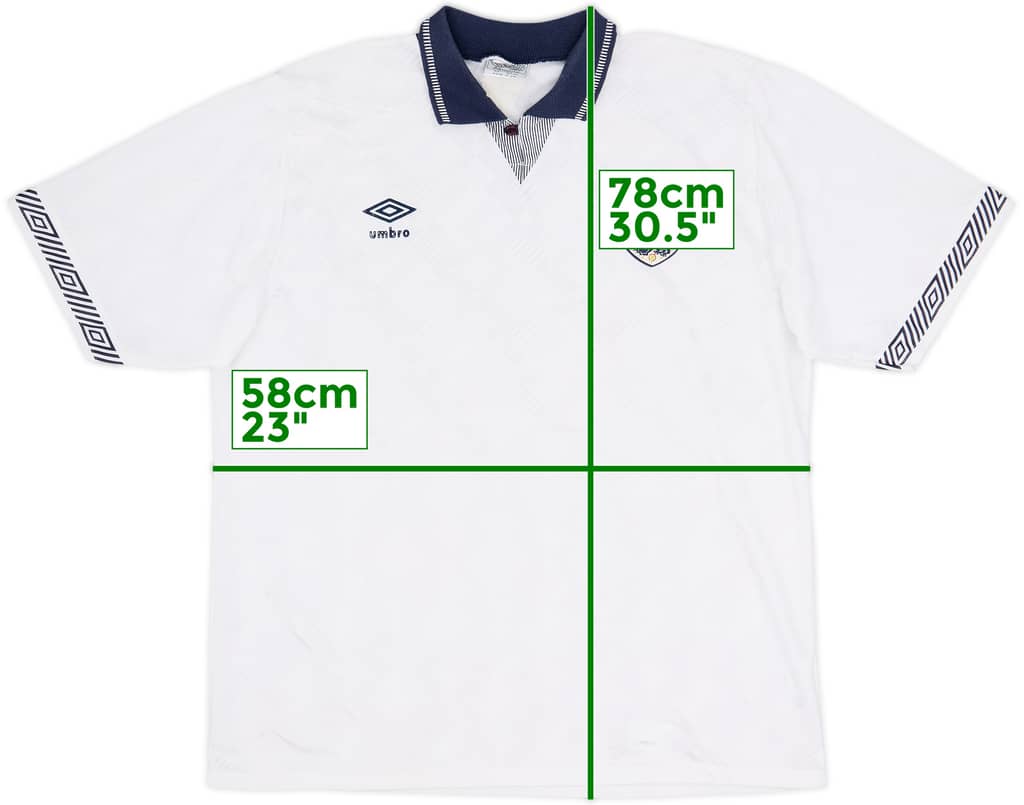 1990-92 England Home Shirt - 7/10 - (L)