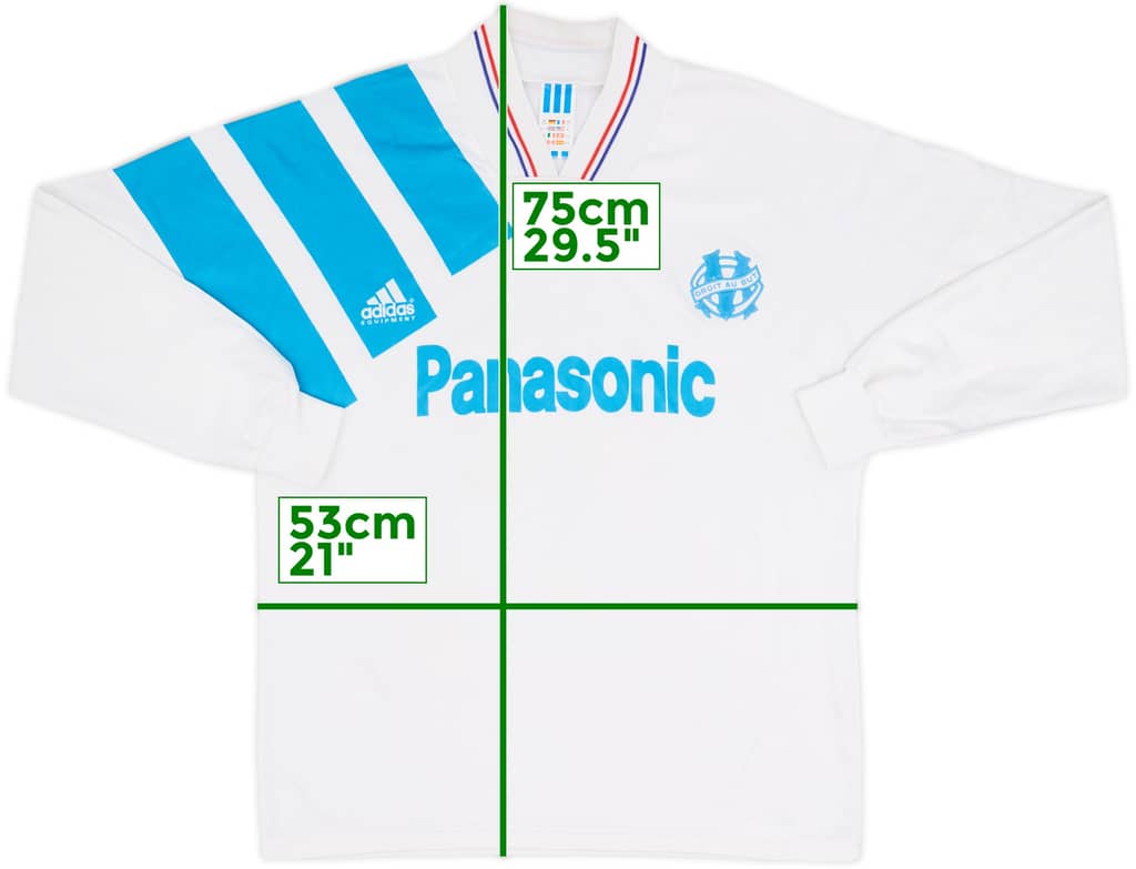 1991-92 Olympique Marseille Home L/S Shirt - 8/10 - (M/L)
