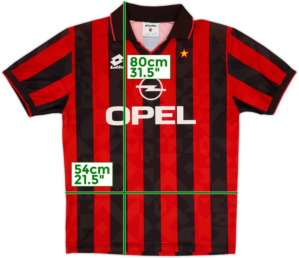 1994-95 AC Milan Home Shirt - 9/10 - (L)