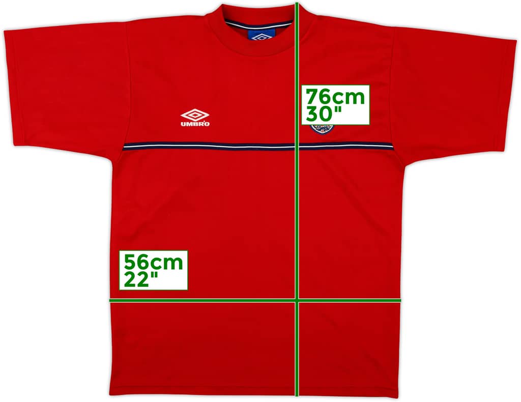 1999-01 Inglaterra Umbro Camiseta de Entrenamiento - 9/10 - (L)