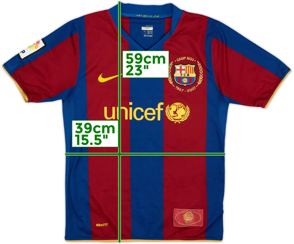 2007-08 Barcelona Home Shirt - 8/10 - (M.Boys)