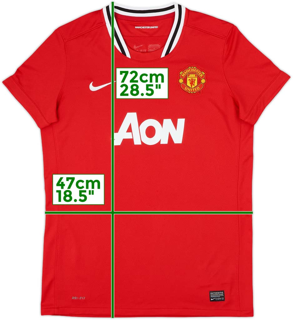 2011-12 Manchester United Home Shirt - 9/10 - (Women's L)