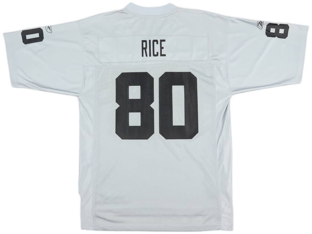 2004 Oakland Raiders Rice #80 Reebok On Field Alternate Jersey (Good) M