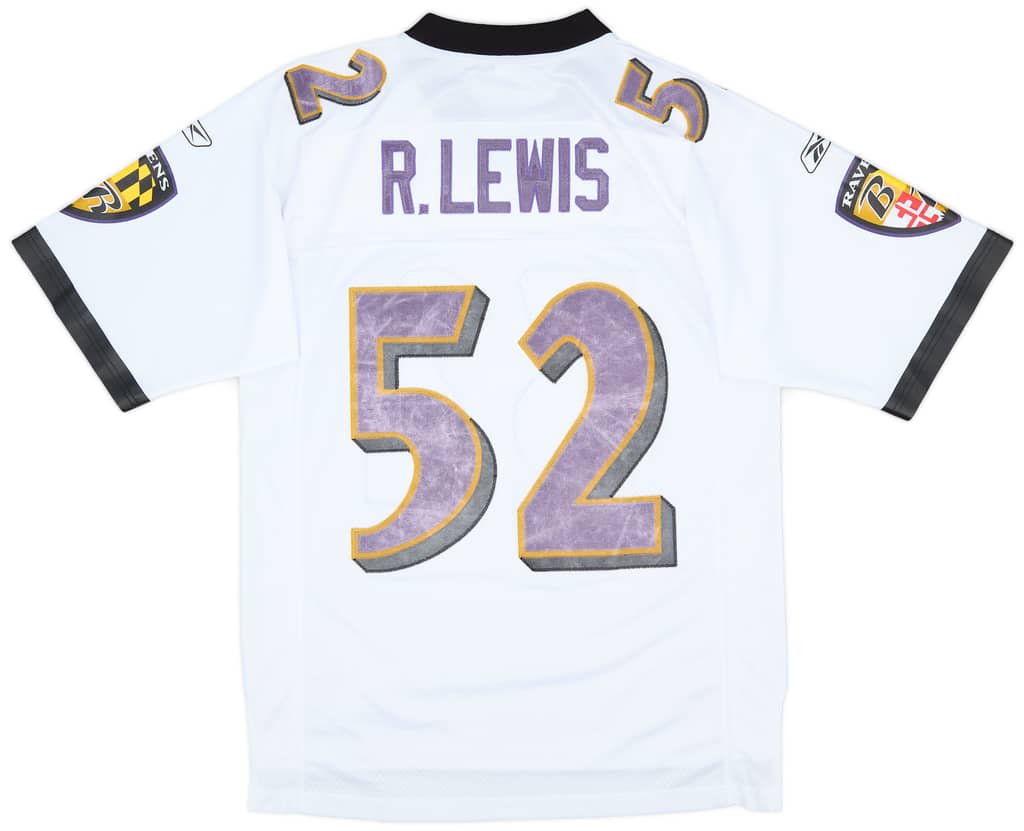 2005-06 Baltimore Ravens R. Lewis #52 Reebok Premier Away Jersey (Very Good) M