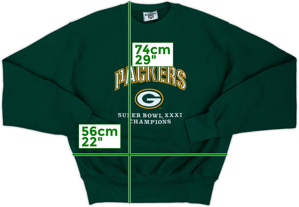 1997 Green Bay Packers Super Bowl XXXI Champions Lee Sport Sweat Top - 9/10 - (L)