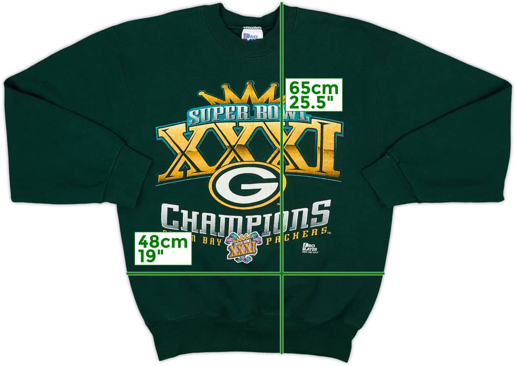 1997 Green Bay Packers Super Bowl XXXI Champions Pro Player Sweat Top - 6/10 - (M)