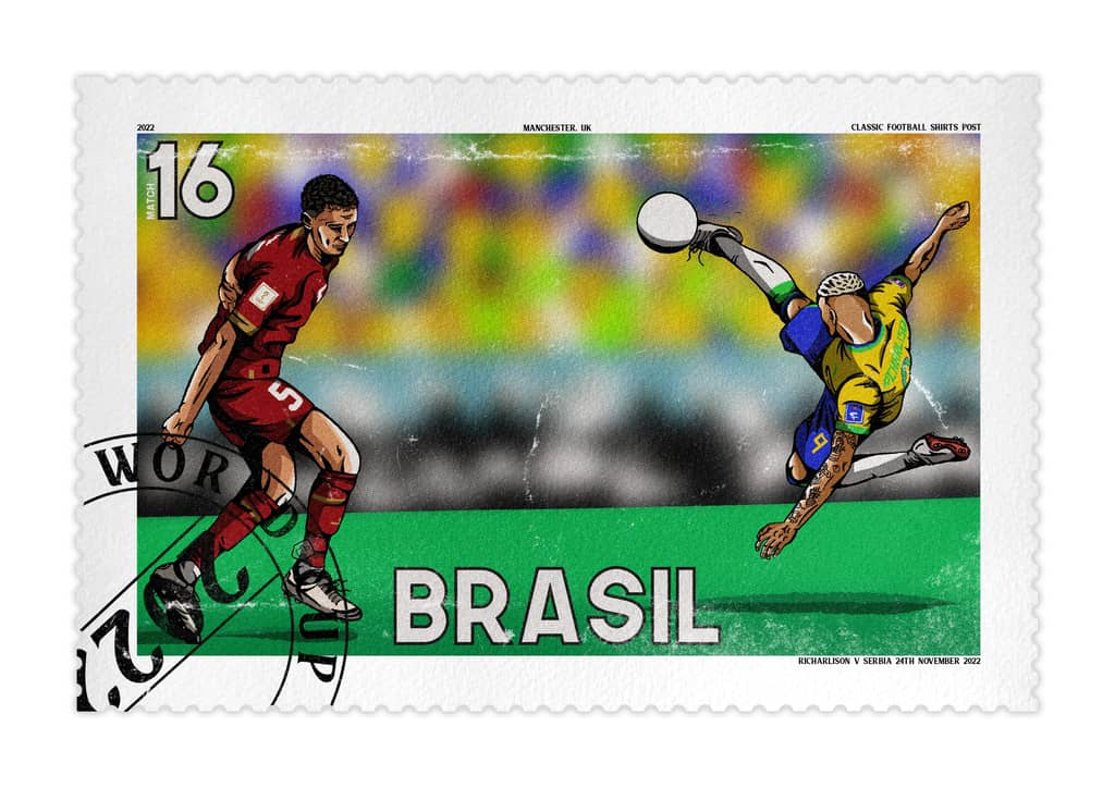 Richarlison Bicycle Kick 2022 World Cup Stamp A3 Print/Poster